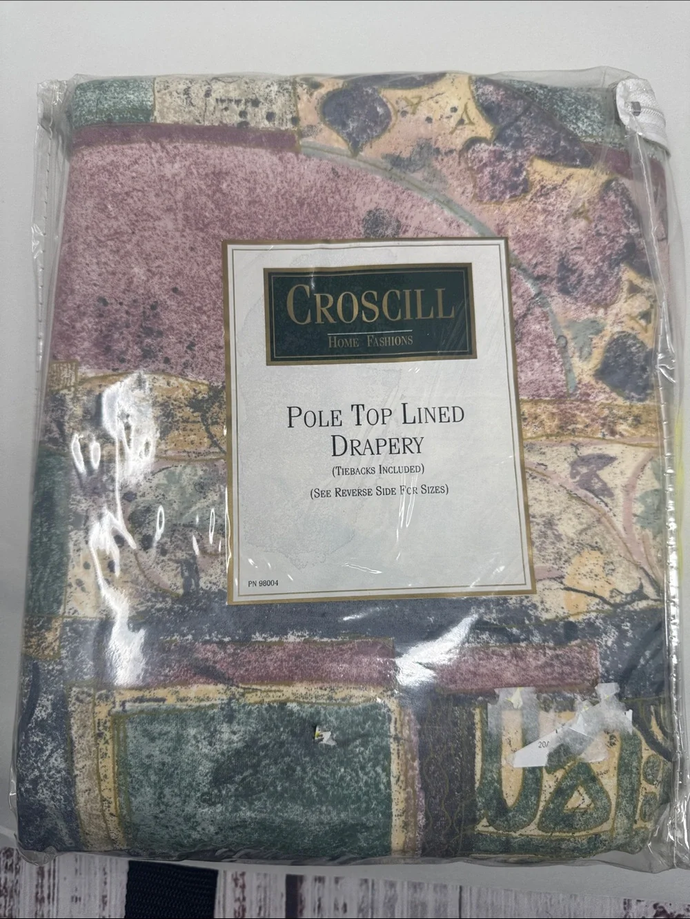 CROSCILL POLE TOP LINED DRAPERY PAIR PANELS WITH TIEBACKS 82
